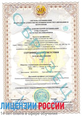 Образец сертификата соответствия Кузнецк Сертификат OHSAS 18001